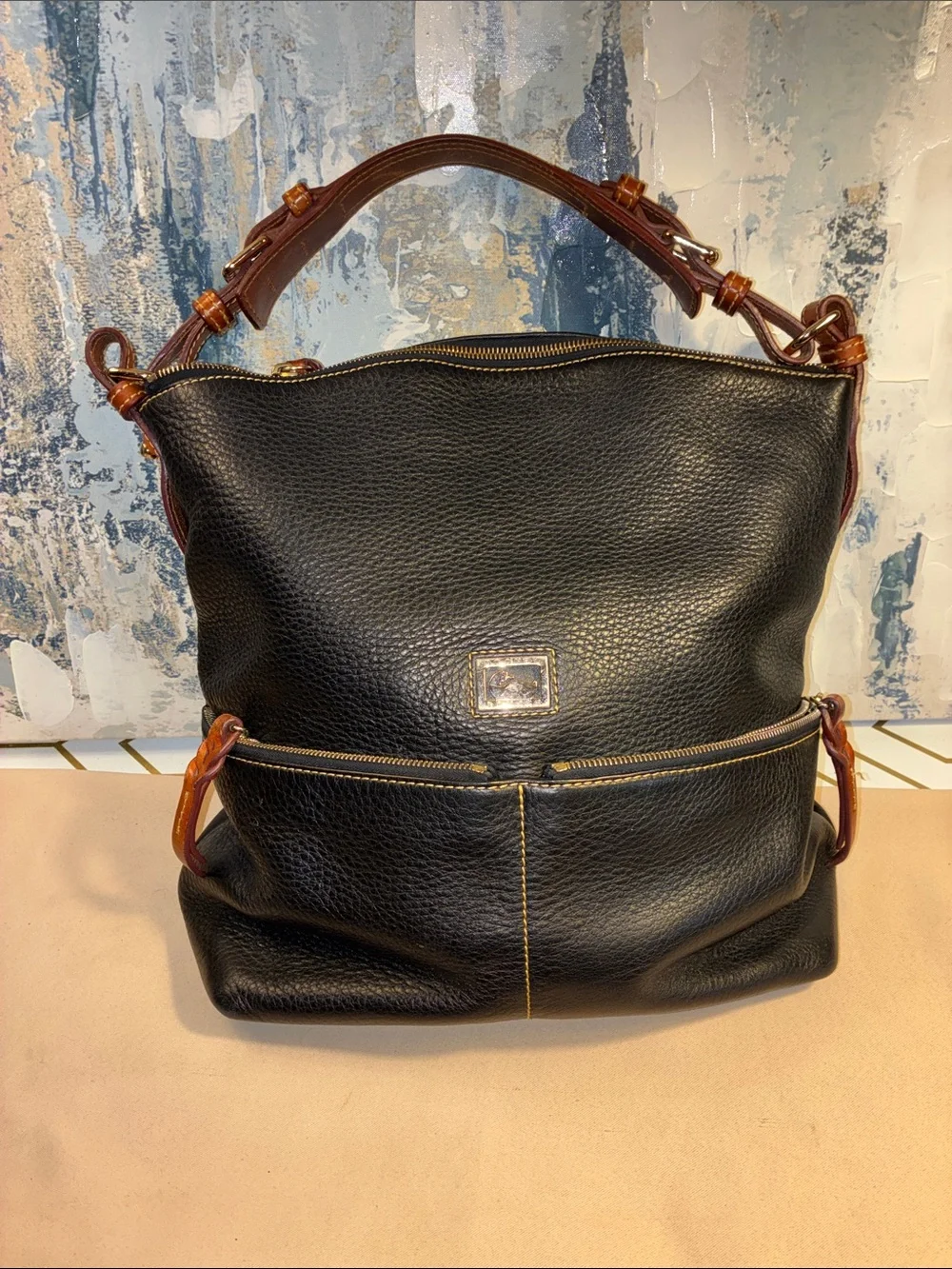 Genuine Vintage Dooney & Bourke Dillen HOBO XL Black Leather